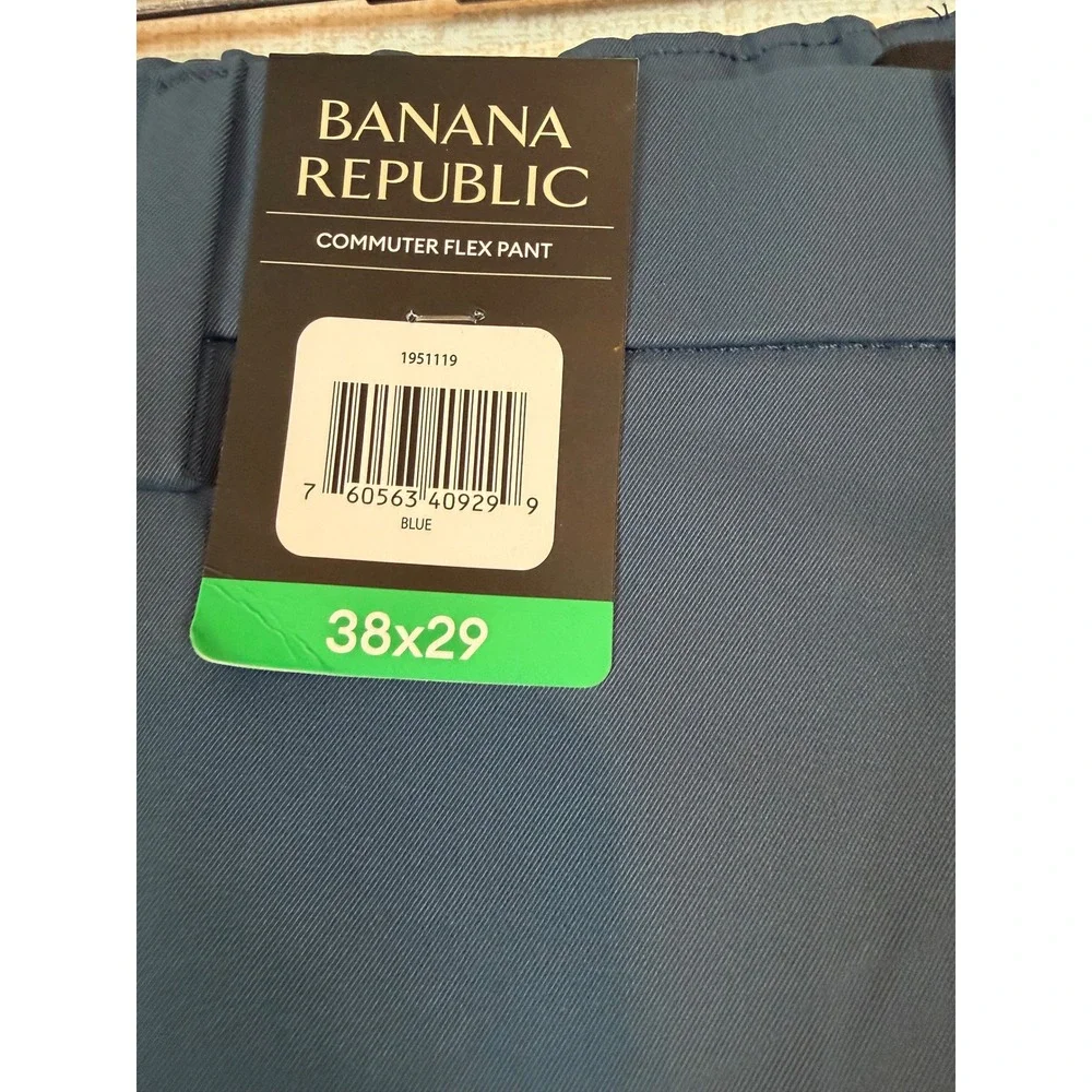Banana Republic Commuter Flex Pant Mens 38x29 Blue Technical Flat Front Gorpcore